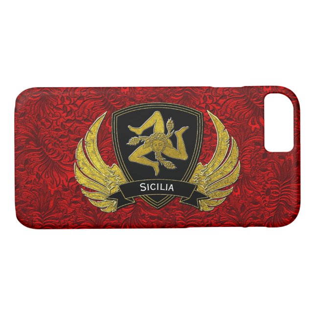 Sicilian Trinacria Black & Gold Red Case-Mate iPhone Case (Back (Horizontal))