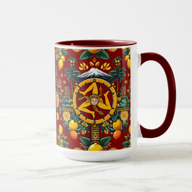 Sicilian Trinacria Design  Mug (Right)