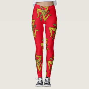 Sicilian Trinacria Gold Your Background Leggings