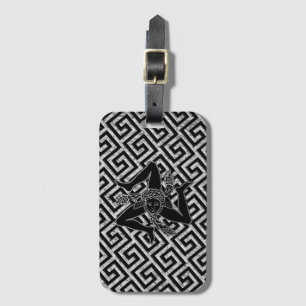 Sicilian Trinacria in Black and Silver Luggage Tag