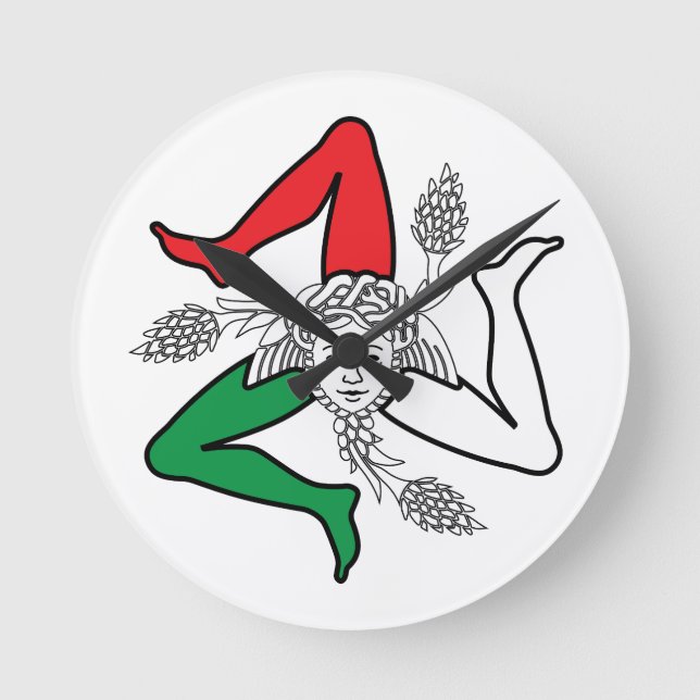 Sicilian Trinacria Medusa Design Round Clock (Front)