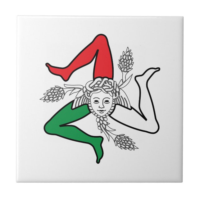 Sicilian Trinacria Medusa Design Tile (Front)