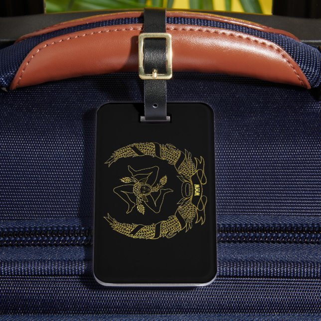 Sicilian Trinacria Personalized Luggage Tag (Front Insitu 2)