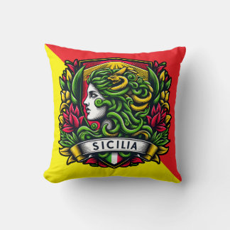 Sicilian Trinacria  Throw Pillow