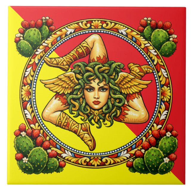 Sicilian Trinacria   Tile (Front)