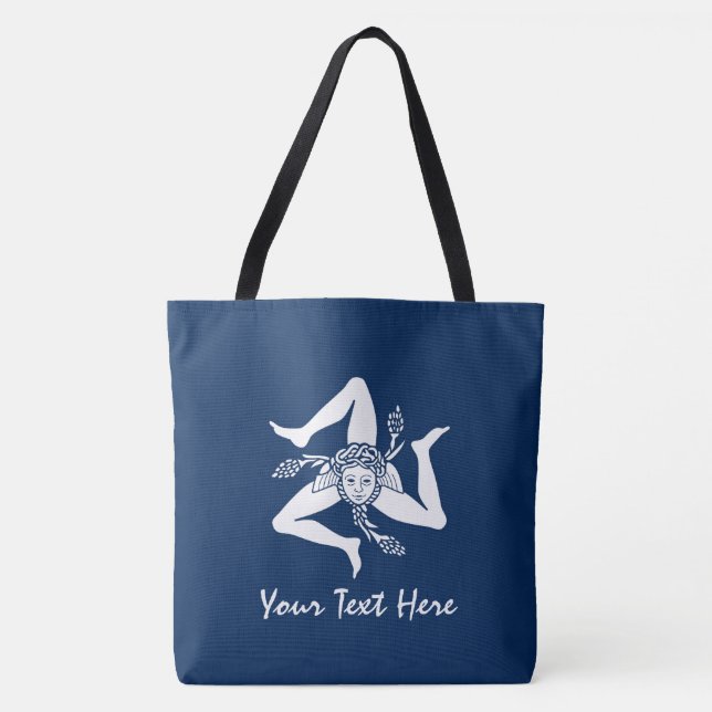 Sicilian Trinacria Your Text and Colour Tote Bag (Front)