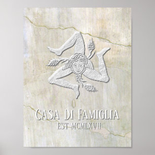 Sicilian Trinacria Your Text Poster