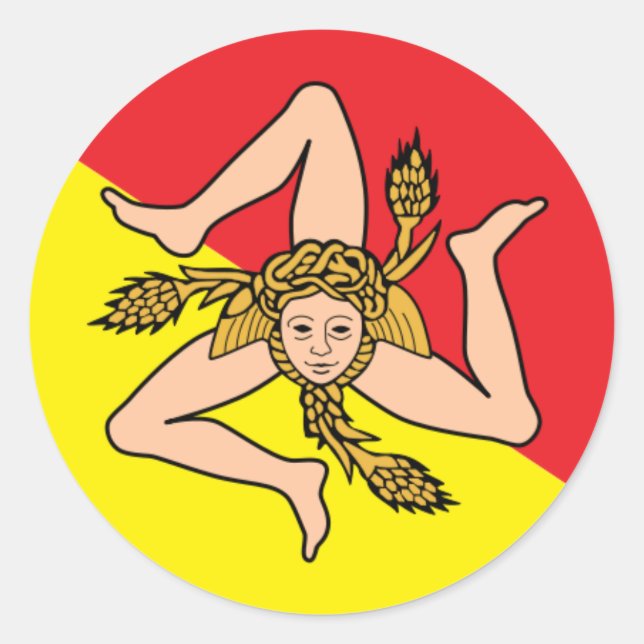 Sicilian Triskelion Round Car Stickers - Sicily (Front)