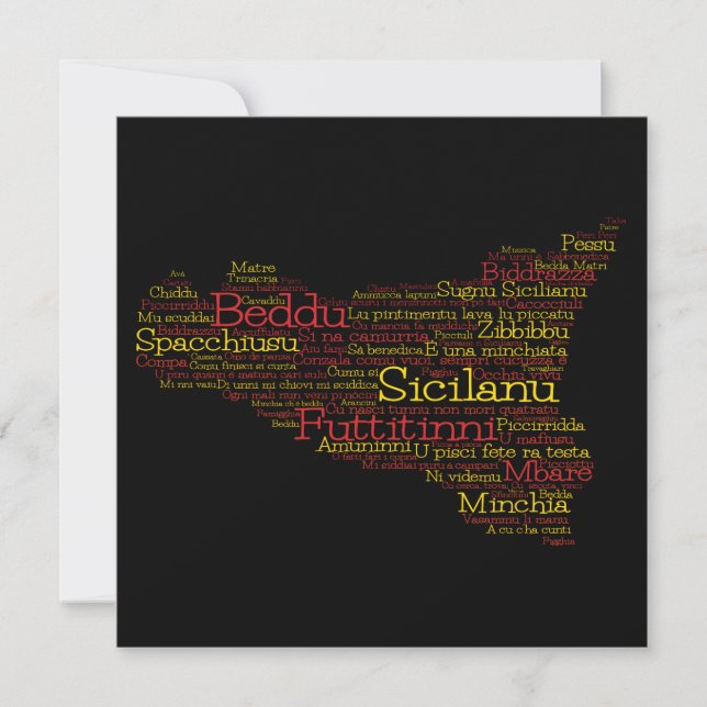 Sicilian Word Art Map (Front)