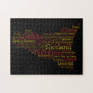 Sicilian Word Map Jigsaw Puzzle