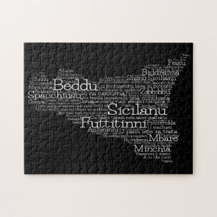 Sicilian Word Map Jigsaw Puzzle