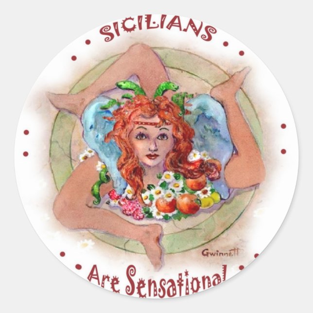 Sicilians are Sensational Classic Round Sticker (Front)