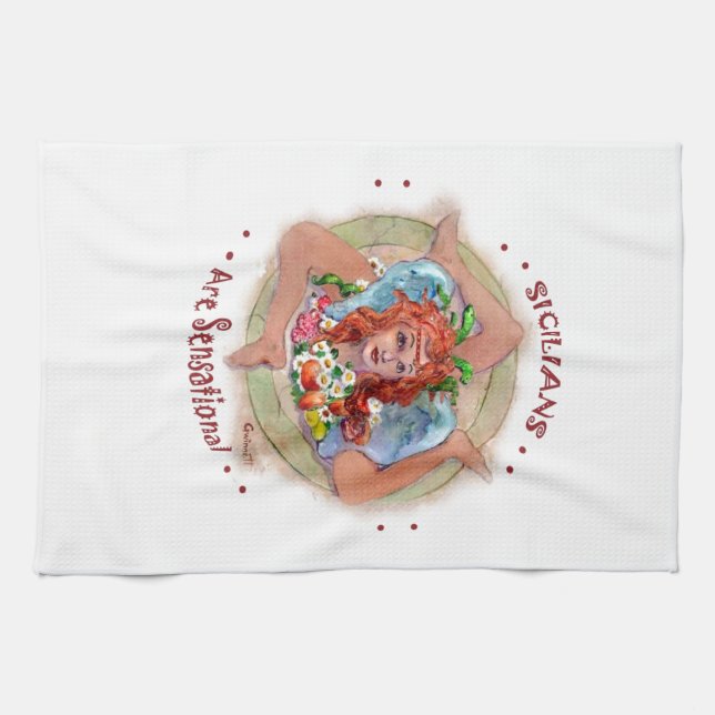 Sicilians are Sensational Kitchen Towel (Horizontal)
