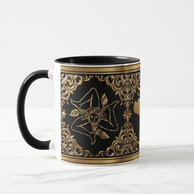 Sicilienne baroque Trinacria Design Mug (Gauche)