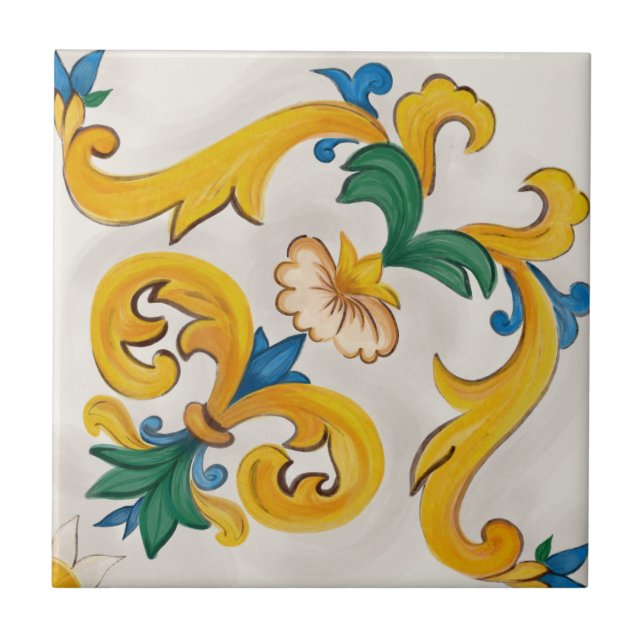 Sicilienne Majolica Motif de carreaux colorés (Devant)