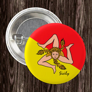 Sicily button, patriotic Sicilian Flag fashion 1 Inch Round Button