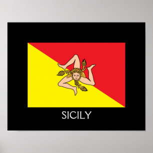 Sicily Flag 14" x 11", Value Poster Paper (Matte)