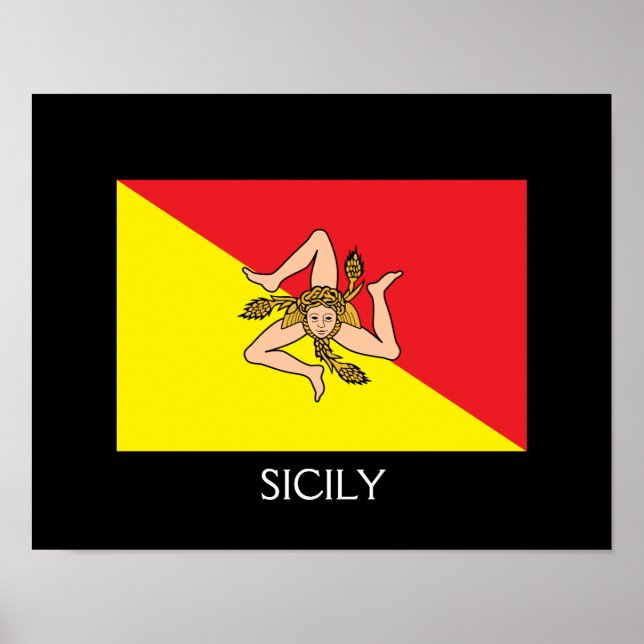 Sicily Flag 14" x 11", Value Poster Paper (Matte) (Front)