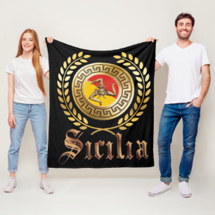 Sicily Flag and  Emblem Gift Blanket