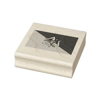 Sicily Flag Rubber Stamp