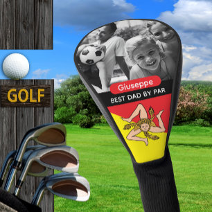 Sicily Golf, Best Dad, Sicilian Flag, Photo Golf Head Cover