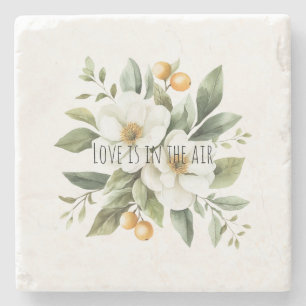 Sicily Italian Rustic Blue Stripes Bridal Shower Stone Coaster