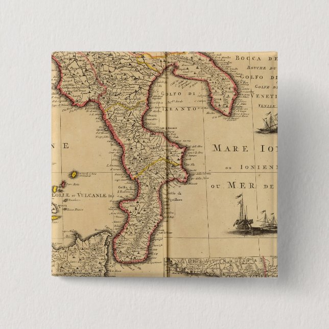 Sicily Italy 2 Inch Square Button (Front)