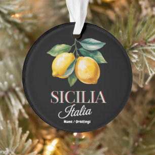 Sicily Italy Proud Sicilian Fresh Italian Lemons Ornament