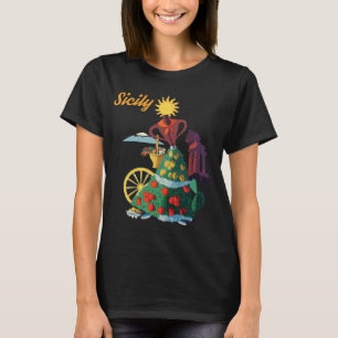 Sicily Italy Sun & Fruit Retro Travel T-Shirt