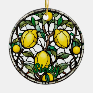 Sicily Lemon Tree Souvenir Ceramic Ornament