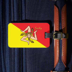 Sicily Luggage Tags, patriotic Sicilian Flag Tag
