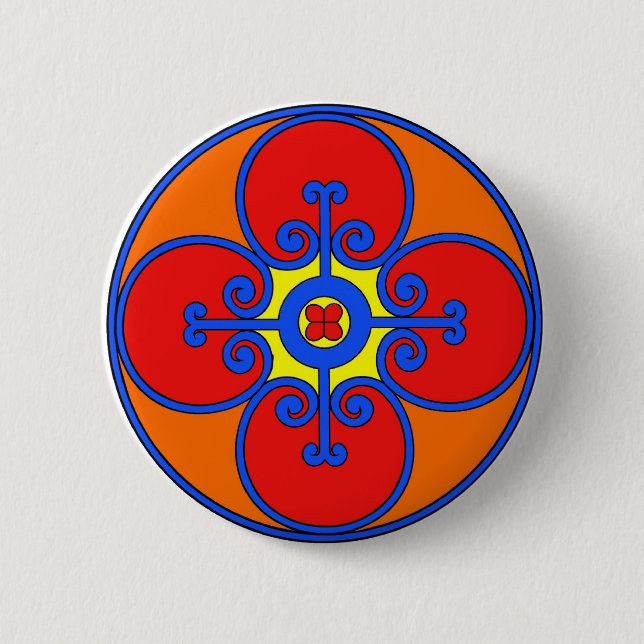 Sicily Mediterranean Design 2 Inch Round Button (Front)