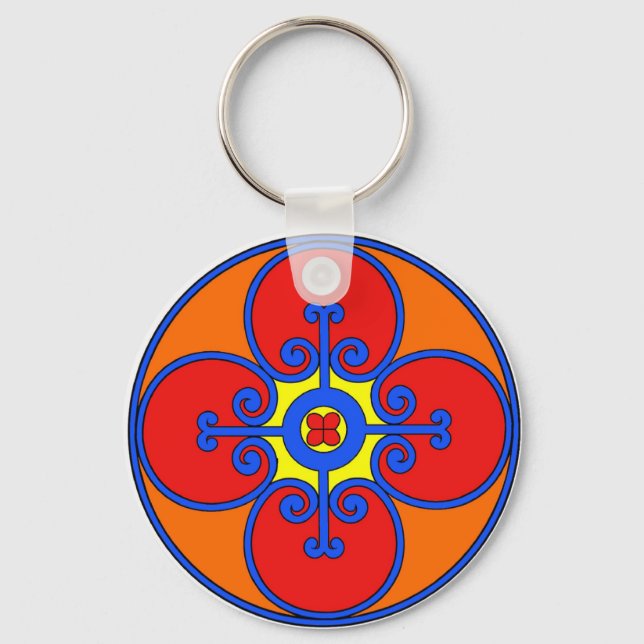 Sicily Mediterranean Design Keychain (Front)