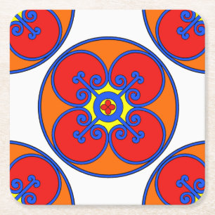 Sicily Mediterranean Design Square Paper Coaster