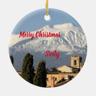Sicily Panoramic Christmas Ornament