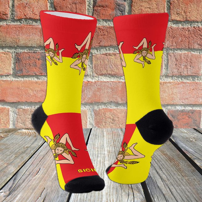 Sicily Patriotic Socks, Sustainable Sicilian Flag Socks (Creator Uploaded)