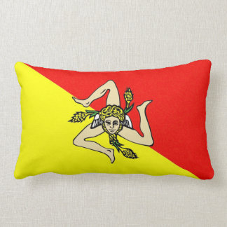 Sicily region flag italy sicilia county lumbar pillow