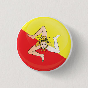 Sicily  Round Icon Flag 1 Inch Round Button