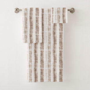 Sicily Rustic Brown Stripes  Bath Towel Set