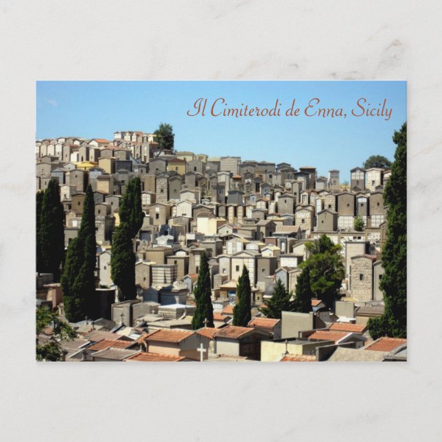 Sicily’s Enna Cemetery Postcard (Front)