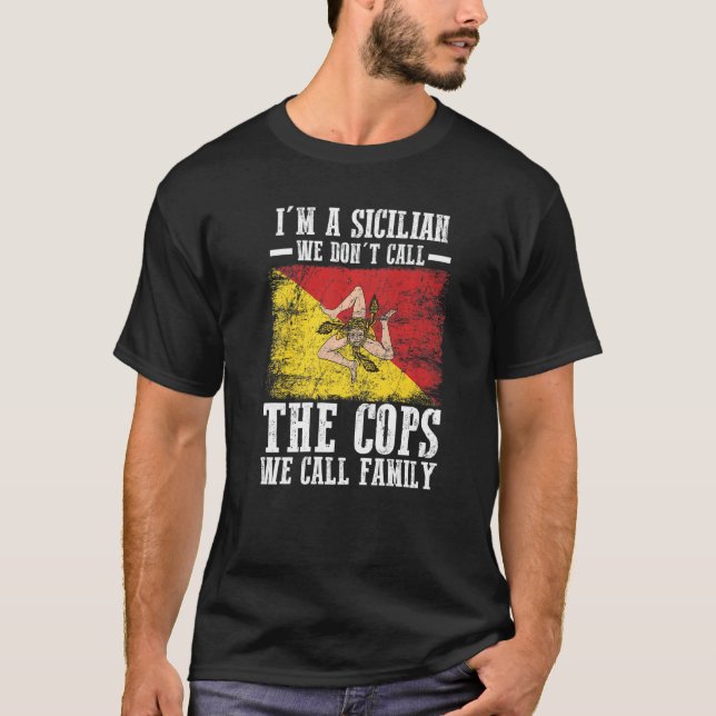 Sicily Sicilian Flag   T-Shirt (Front)