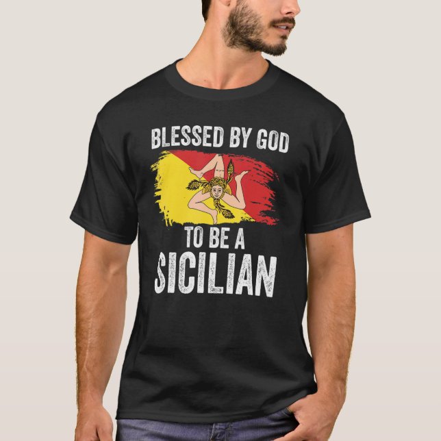 Sicily Sicilian Flag T-Shirt (Front)