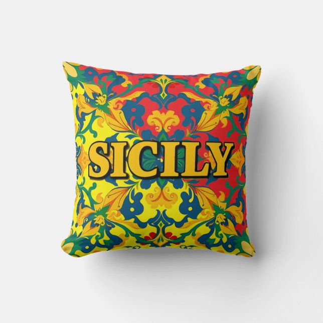 Sicily Sicilian  Throw Pillow (Front)