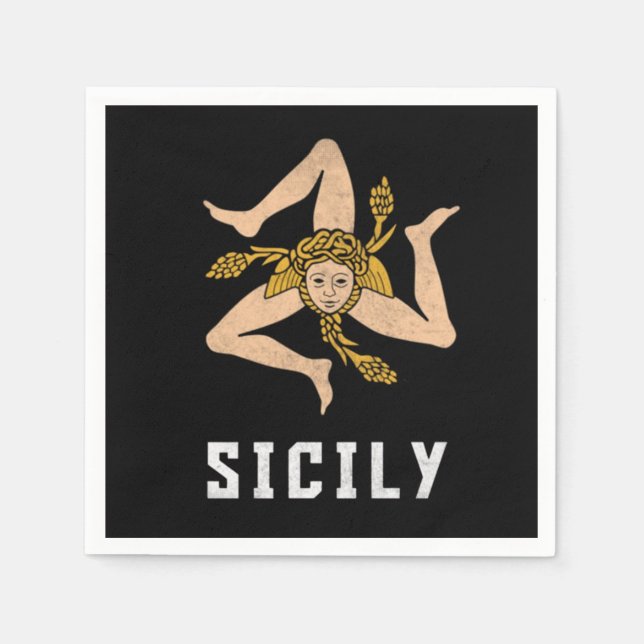 Sicily Vintage Style Flag  Napkin (Front)