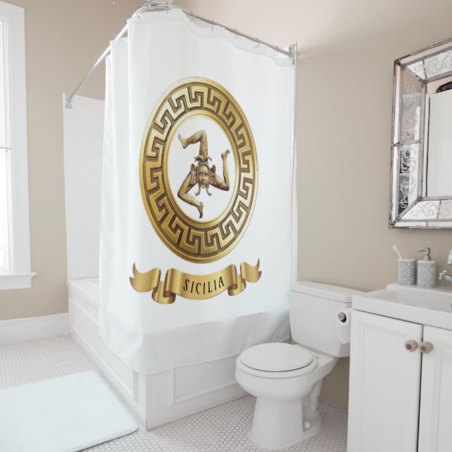 Sicily (with Trinacria symbol) Shower Curtain (In Situ)