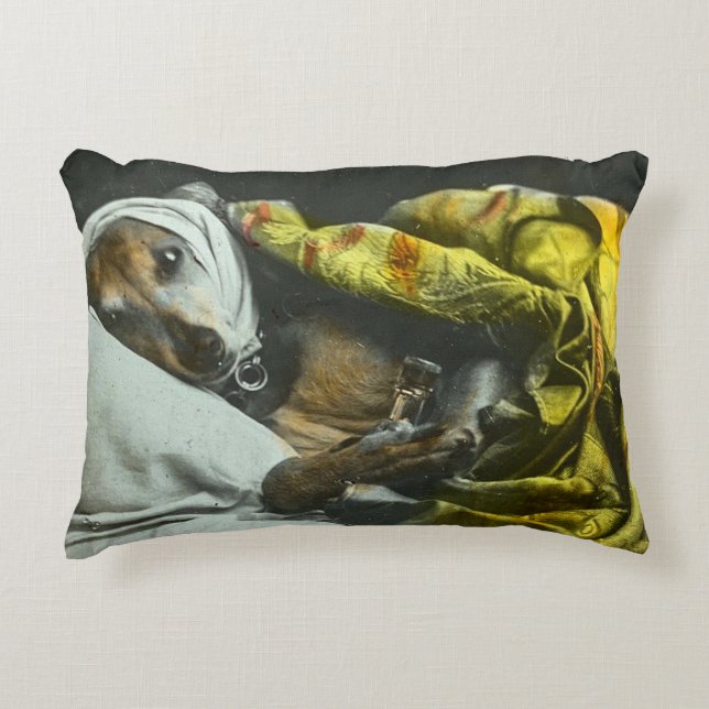 Sick as a Dog Vintage Greyhound Accent Pillow (Front)