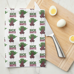 Sick Beets (Beats) Red Beet Vegetarian Gardening Kitchen Towel