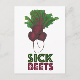 Sick Beets (Beats) Red Bunch Vegetable Garden Food Postcard