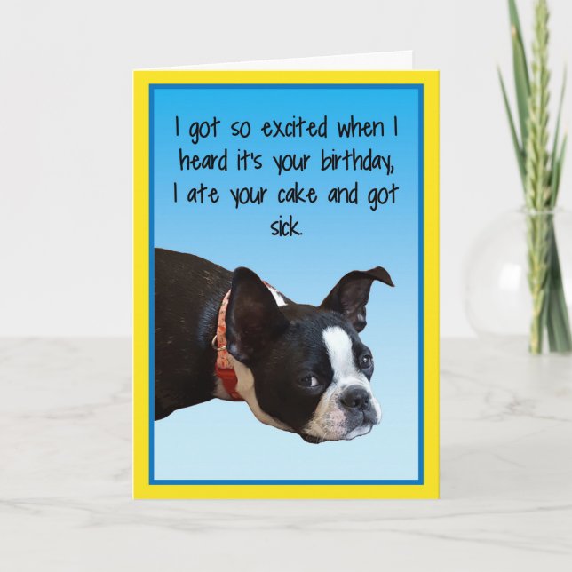 Sick Birthday Boston Card (Front)