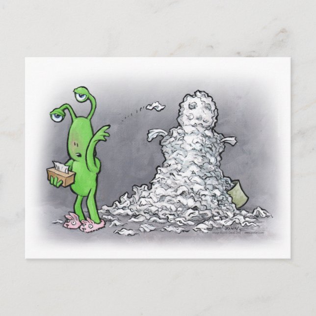 sick day snowman postcard (Front)